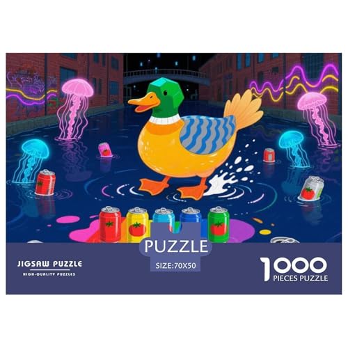 Quallerente Hölzerne Puzzles Wasserfest 1000-teiliges Puzzle Für Erwachsene Herausfordernd Und Knifflig Lernspiele von YTPONBCSTUG