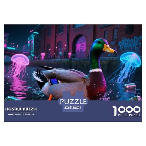 Quallerente Hölzerne Puzzles Wasserfest 1000-teiliges Puzzle Für Erwachsene Spaß Lernspiele von YTPONBCSTUG