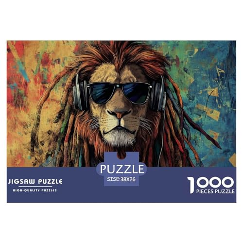 Reggae Rasta-Freedom Lion Hölzerne Puzzles Wasserfest 1000-teiliges Puzzle Geschenke Für Erwachsene Spaß Puzzle Zur Heimdekoration​ von YTPONBCSTUG
