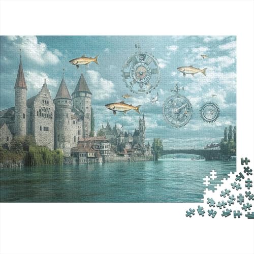 Rhine River Time Paradox 1000 Teile Puzzle Nachhaltiges Puzzle Für Erwachsene | Hochwertige Umweltfreundliche Materialien |Geschenk Für Erwachsene| 1000pcs (75x50cm) von YTPONBCSTUG