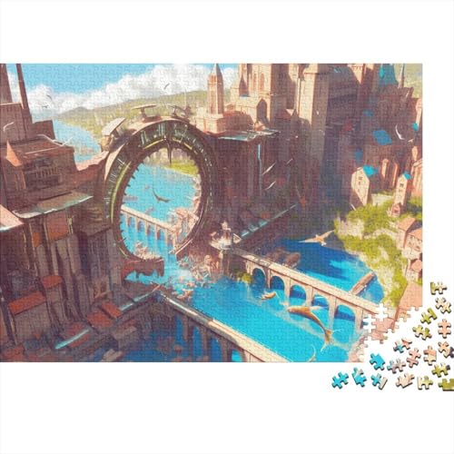 Rhine River Time Paradox Puzzle 1000 Teile Erwachsene Puzzles Für Erwachsene Lernspiel Herausforderungsspielzeug 1000-teilige Puzzles Für Erwachsene 1000pcs (75x50cm) von YTPONBCSTUG