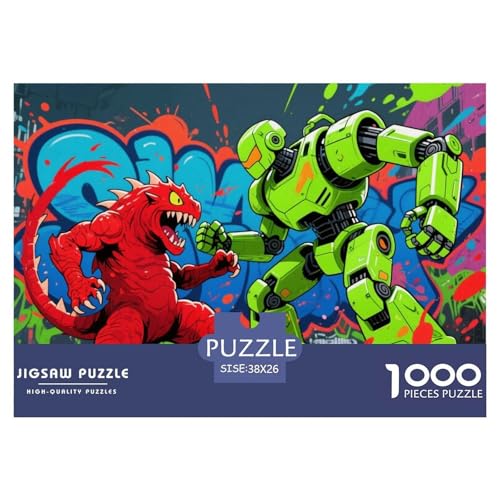 Robotermonster Hölzerne Puzzles Wasserfest 1000-teiliges Puzzle Für Erwachsene Unmöglich Lernspiele von YTPONBCSTUG