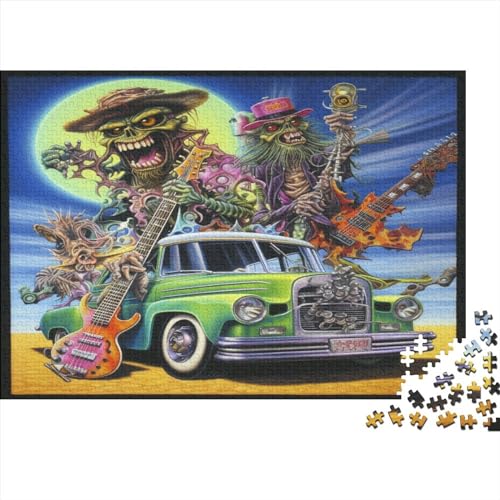 Rocking Cars 1000 Teile Puzzle Nachhaltiges Puzzle Für Erwachsene | Hochwertige Umweltfreundliche Materialien |Geschenk Für Erwachsene|Monsters Heavy Metal 1000pcs (75x50cm) von YTPONBCSTUG