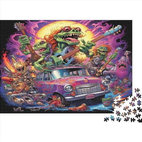 Rocking Cars 500 Stück Puzzles Für Erwachsene-Monsters Heavy Metal Muster Puzzles Für Erwachsene 500 DIY Puzzle Spielzeug 500pcs (52x38cm) von YTPONBCSTUG