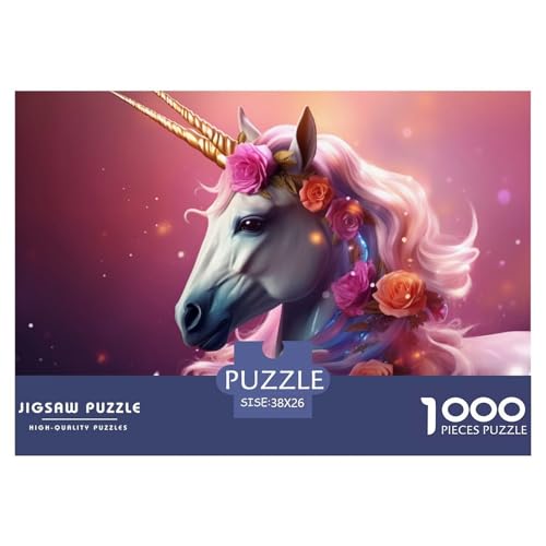Rose White Horse Hölzerne Puzzles Wasserfest 1000 Teile DIY- Puzzle Für Erwachsene Herausfordernd Und Knifflig Puzzle Zur Heimdekoration​ von YTPONBCSTUG