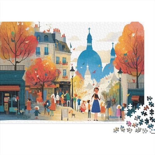 Sacré-Cœur 1000 Stück Puzzles Für Erwachsene Stress Abbauen Familien-Puzzlespiel 1000-teiliges Puzzle Children's Book Illustration Lernspiel Spielzeug Geschenk 1000pcs (75x50cm) von YTPONBCSTUG