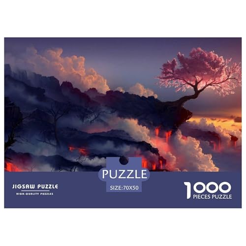 Sakura Flower Hölzerne Puzzles Wasserfest 1000 Teile DIY- Puzzle Für Erwachsene Herausfordernd Und Knifflig Herausfordernde Puzzlespiele​ von YTPONBCSTUG
