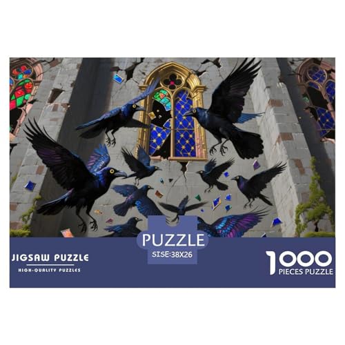 Schlossrabe Hölzerne Puzzles Wasserfest 1000 Teile DIY- Puzzle Für Erwachsene Bunt Lernspiele von YTPONBCSTUG