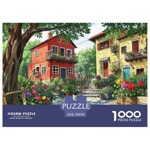 Schöner Innenhof Hölzerne Puzzles Wasserfest 1000 Teile DIY- Puzzle Geschenke Für Erwachsene Spaß Lernspiele von YTPONBCSTUG