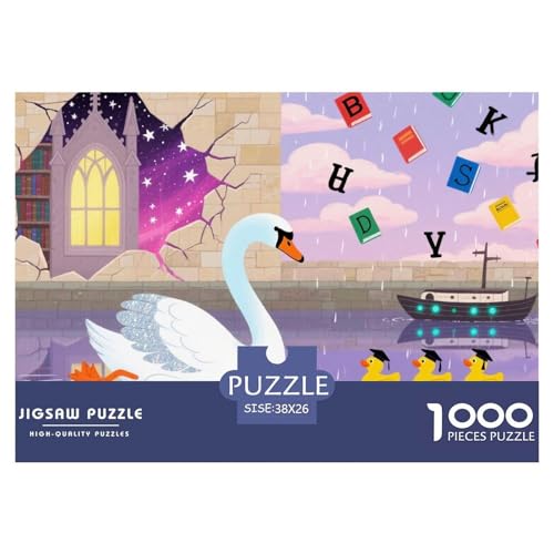 Schwan Hölzerne Puzzles Wasserfest 1000-teiliges Puzzle Für Erwachsene Spaß Lernspiele von YTPONBCSTUG