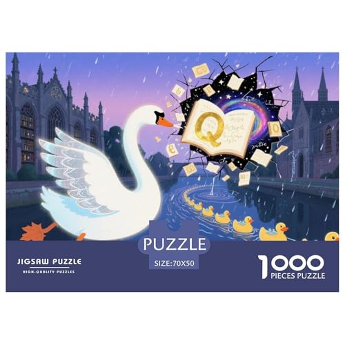 Schwan Hölzerne Puzzles Wasserfest 1000-teiliges Puzzle Geschenke Für Erwachsene Bunt Lernspiele von YTPONBCSTUG