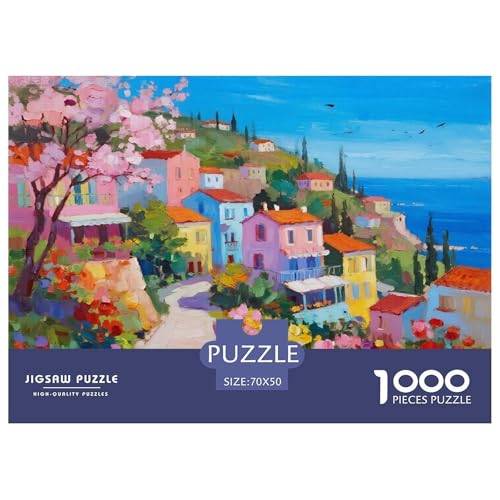 Seaside Town Hölzerne Puzzles Wasserfest 1000 Teile DIY- Puzzle Für Erwachsene Spaß Lernspiele von YTPONBCSTUG