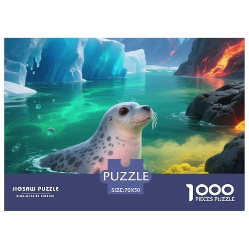 Seehunde Hölzerne Puzzles Wasserfest 1000 Teile DIY- Puzzle Für Erwachsene Bunt Herausfordernde Puzzlespiele von YTPONBCSTUG