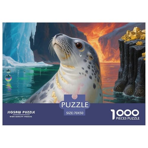 Seehunde Hölzerne Puzzles Wasserfest 1000 Teile DIY- Puzzle Für Erwachsene Herausfordernd Und Knifflig Lernspiele von YTPONBCSTUG