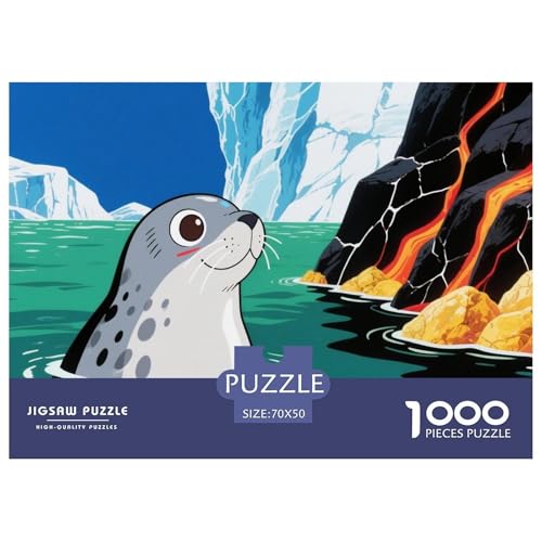 Seehunde Hölzerne Puzzles Wasserfest 1000-teiliges Puzzle Für Erwachsene Bunt Lernspiele von YTPONBCSTUG