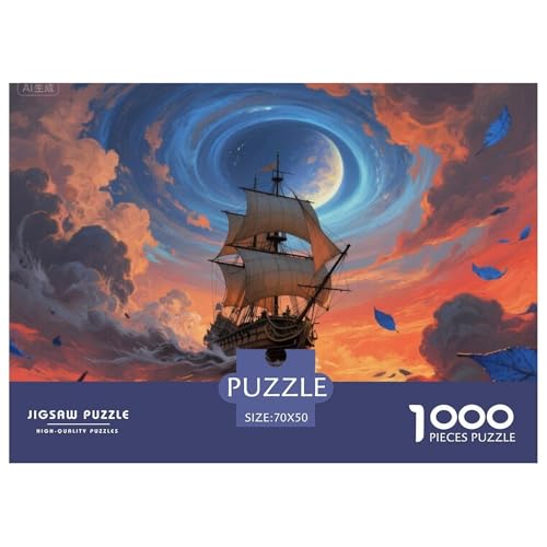 Segelboot Hölzerne Puzzles Wasserfest 1000 Teile DIY- Puzzle Für Erwachsene Herausfordernd Und Knifflig Lernspiele von YTPONBCSTUG