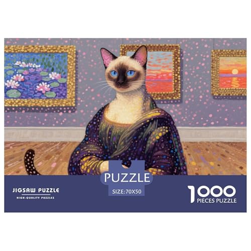 Siamkatze Louvre Galerie Hölzerne Puzzles Wasserfest 1000 Teile DIY- Puzzle Für Erwachsene Spaß Lernspiele von YTPONBCSTUG