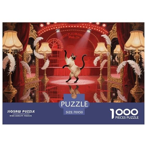 Siamkatze Moulin Rouge Hölzerne Puzzles Wasserfest 1000 Teile DIY- Puzzle Für Erwachsene Herausfordernd Und Knifflig Lernspiele von YTPONBCSTUG