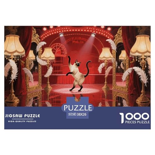 Siamkatze Moulin Rouge Hölzerne Puzzles Wasserfest 1000-teiliges Puzzle Für Erwachsene Unmöglich Lernspiele von YTPONBCSTUG