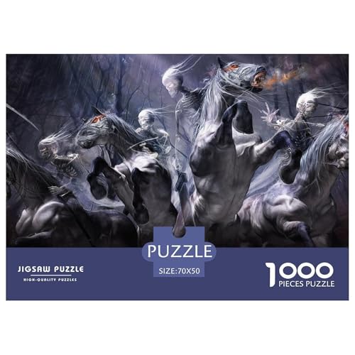 Skeleton Knight Hölzerne Puzzles Wasserfest 1000 Teile DIY- Puzzle Für Erwachsene Bunt Lernspiele​ von YTPONBCSTUG