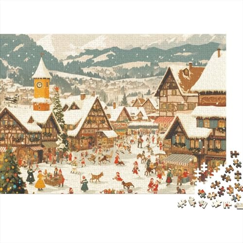 Sled Dog Puzzles Für Erwachsene Christmas Market in Alsace Style 1000 Stück Puzzles Für Erwachsene Herausforderndes Spiel 1000pcs (75x50cm) von YTPONBCSTUG