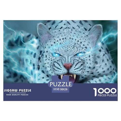Snow Leopard Hölzerne Puzzles Wasserfest 1000 Teile DIY- Puzzle Für Erwachsene Herausfordernd Und Knifflig Lernspiele​ von YTPONBCSTUG