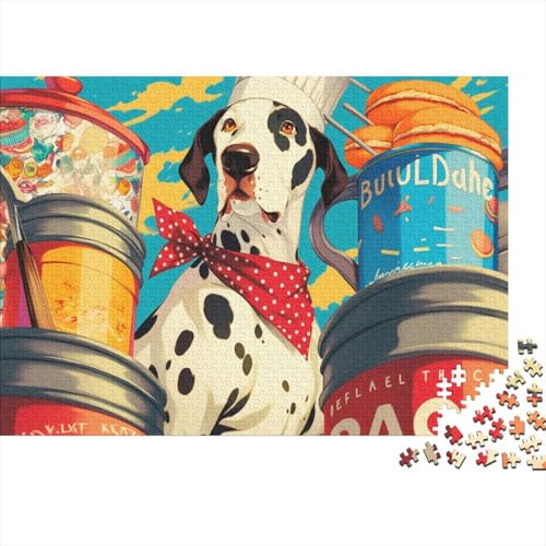 Spotted Dalmatian Puzzles Für Erwachsene Pop Art Style 1000 Stück Puzzles Für Erwachsene Herausforderndes Spiel 1000pcs (75x50cm) von YTPONBCSTUG