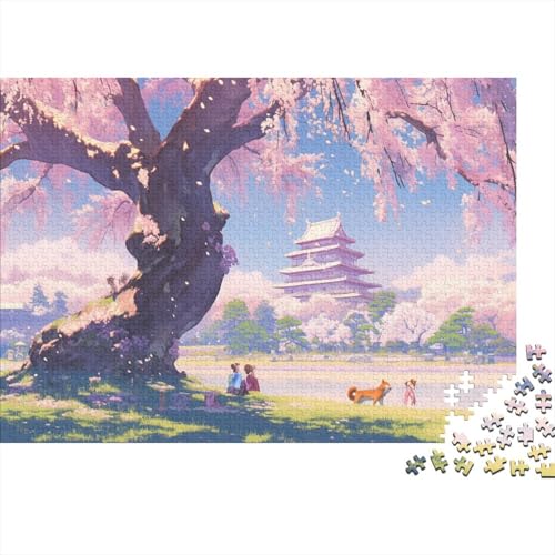 Spring Cherry Blossoms 1000 Stück Puzzles Für Erwachsene, Familienspaß Japanese Rinpa Style Thema Puzzlespiele 1000 Stück Für Erwachsene Geschenke 1000pcs (75x50cm) von YTPONBCSTUG