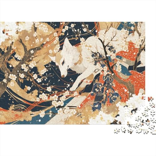 Spring Cherry Blossoms Puzzles 1000 Stück Japanese Rinpa Style Puzzles Für Erwachsene Lernen Lernspielzeug Weihnachten Geburtstag Geschenke 1000pcs (75x50cm) von YTPONBCSTUG