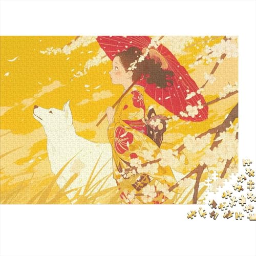 Spring Cherry Blossoms Puzzles 1000 Stück Japanese Rinpa Style Puzzles Für Erwachsene Lernen Lernspielzeug Weihnachten Geburtstag Geschenke 1000pcs (75x50cm) von YTPONBCSTUG