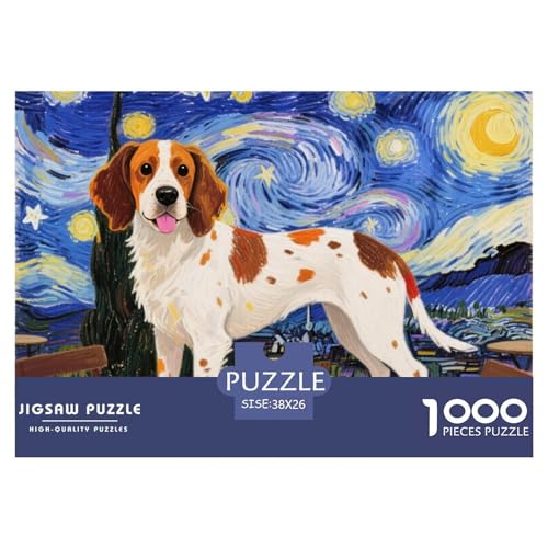 Springer Spaniel Sternennacht Hölzerne Puzzles Wasserfest 1000 Teile DIY- Puzzle Für Erwachsene Herausfordernd Und Knifflig Herausfordernde Puzzlespiele von YTPONBCSTUG