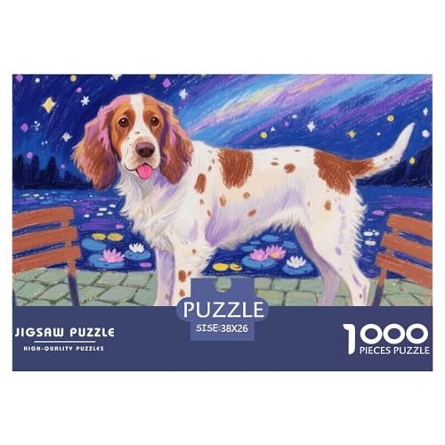 Springer Spaniel Sternennacht Hölzerne Puzzles Wasserfest 1000 Teile DIY- Puzzle Geschenke Für Erwachsene Herausfordernd Und Knifflig Herausfordernde von YTPONBCSTUG