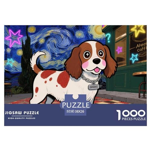 Springer Spaniel Sternennacht Hölzerne Puzzles Wasserfest 1000-teiliges Puzzle Für Erwachsene Herausfordernd Und Kniffligzur Heimdekoration von YTPONBCSTUG