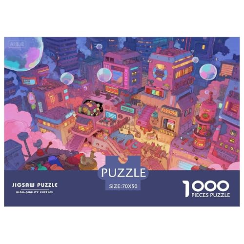 Stadtansicht Hölzerne Puzzles Wasserfest 1000 Teile DIY- Puzzle Für Erwachsene Spaß Lernspiele von YTPONBCSTUG