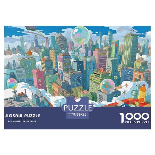 Stadtansicht Hölzerne Puzzles Wasserfest 1000-teiliges Puzzle Für Erwachsene Bunt Lernspiele von YTPONBCSTUG