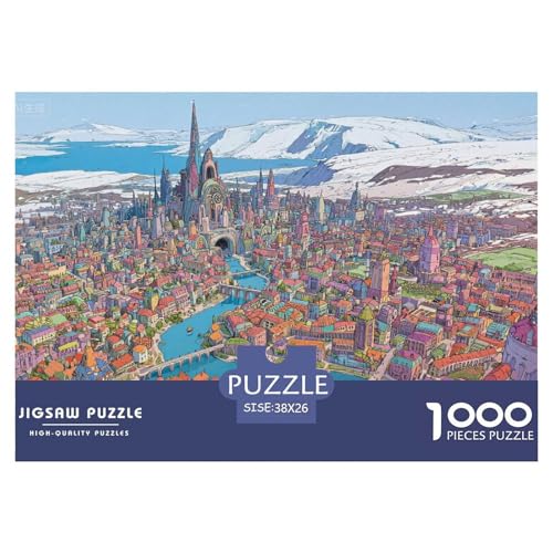Stadtansicht Hölzerne Puzzles Wasserfest 1000-teiliges Puzzle Für Erwachsene Spaß Lernspiele von YTPONBCSTUG