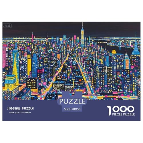 Stadtansicht bei Nacht Hölzerne Puzzles Wasserfest 1000-teiliges Puzzle Für Erwachsene Unmöglich Lernspiele von YTPONBCSTUG
