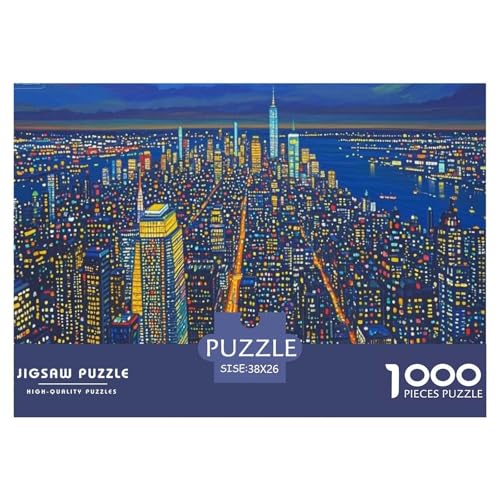 Stadtansicht bei Nacht Hölzerne Puzzles Wasserfest 1000-teiliges Puzzle Für Erwachsene Unmöglich Lernspiele von YTPONBCSTUG