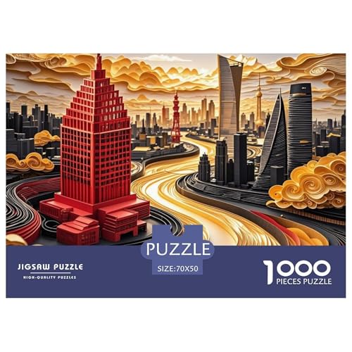 Städtischer Kontext Hölzerne Puzzles Wasserfest 1000 Teile DIY- Puzzle Für Erwachsene Bunt Lernspiele von YTPONBCSTUG