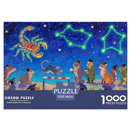 Sternennacht Skorpionschule Hölzerne Puzzles Wasserfest 1000 Teile DIY- Puzzle Geschenke Für Erwachsene Herausfordernd Und Knifflig Lernspiele von YTPONBCSTUG