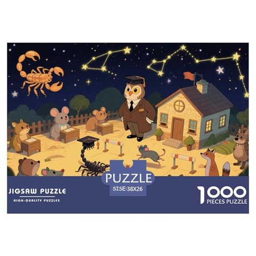 Sternennacht Skorpionschule Hölzerne Puzzles Wasserfest 1000 Teile DIY- Puzzle Geschenke Für Erwachsene Herausfordernd Und Knifflig Lernspiele von YTPONBCSTUG