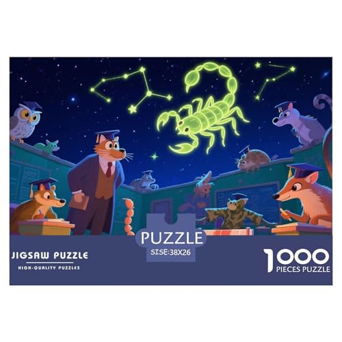Sternennacht Skorpionschule Hölzerne Puzzles Wasserfest 1000-teiliges Puzzle Geschenke Für Erwachsene Bunt Lernspiele von YTPONBCSTUG