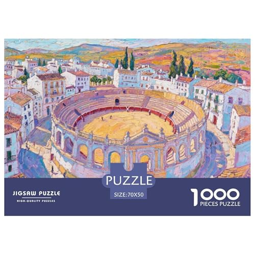 Stierkampfarena Hölzerne Puzzles Wasserfest 1000-teiliges Puzzle Für Erwachsene Bunt Lernspiele von YTPONBCSTUG
