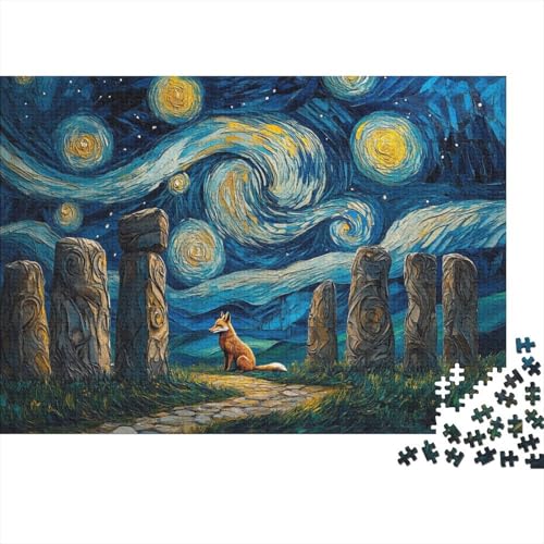 Stonehenge Puzzle 1000 Teile Erwachsene Starry Night Style Puzzles Für Erwachsene Lernspiel Herausforderungsspielzeug 1000-teilige Puzzles Für Erwachsene 1000pcs (75x50cm) von YTPONBCSTUG
