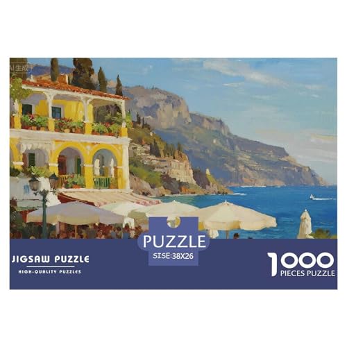 Strandlandschaft Hölzerne Puzzles Wasserfest 1000-teiliges Puzzle Für Erwachsene Bunt Lernspiele von YTPONBCSTUG