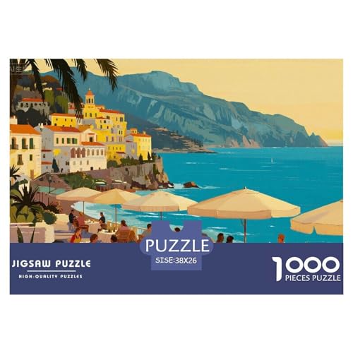 Strandlandschaft Hölzerne Puzzles Wasserfest 1000-teiliges Puzzle Für Erwachsene Unmöglich Lernspiele von YTPONBCSTUG
