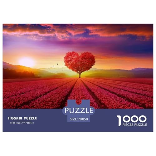 Sunrise-red Heart Hölzerne Puzzles Wasserfest 1000 Teile DIY- Puzzle Geschenke Für Erwachsene Herausfordernd Und Knifflig Lernspiele​ von YTPONBCSTUG