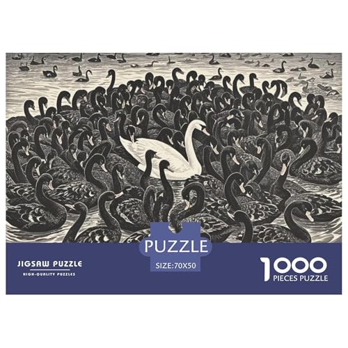 Swan Hölzerne Puzzles Wasserfest 1000 Teile DIY- Puzzle Geschenke Für Erwachsene Unmöglich Lernspiele von YTPONBCSTUG