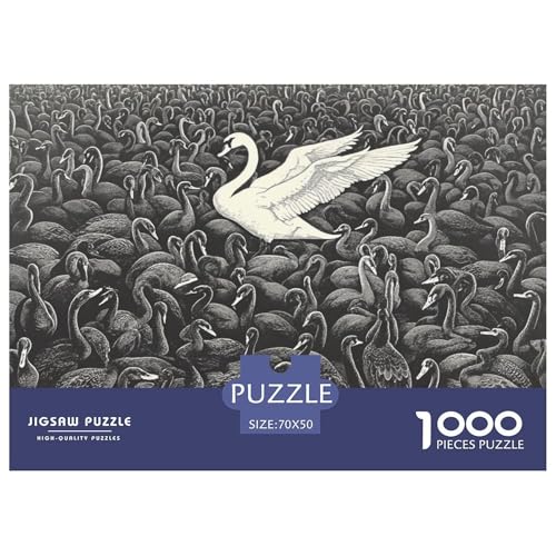 Swan Hölzerne Puzzles Wasserfest 1000-teiliges Puzzle Für Erwachsene Bunt Lernspiele von YTPONBCSTUG