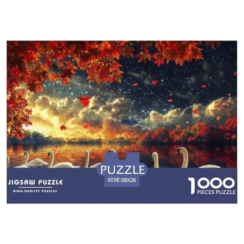 Swans-Night Scene Hölzerne Puzzles Wasserfest 1000 Teile DIY- Puzzle Für Erwachsene Unmöglich Lernspiele Swans-Night Scene Hölzerne Puzzles Wasserfest 1000 Teile DIY- Puzzle Für Erwachsene Unmöglich Lernspiele von YTPONBCSTUG